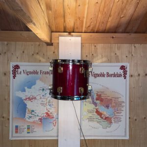 Houten drum wandlamp