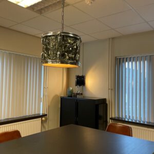 Marble black hang drumlamp