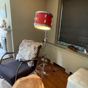 Oranje drum vloerlamp