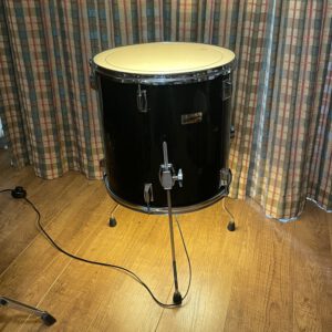 Zwarte bijzet drum tafel met ingebouwde verlichting