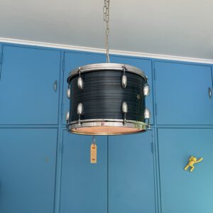 Blue marble hang drumlamp